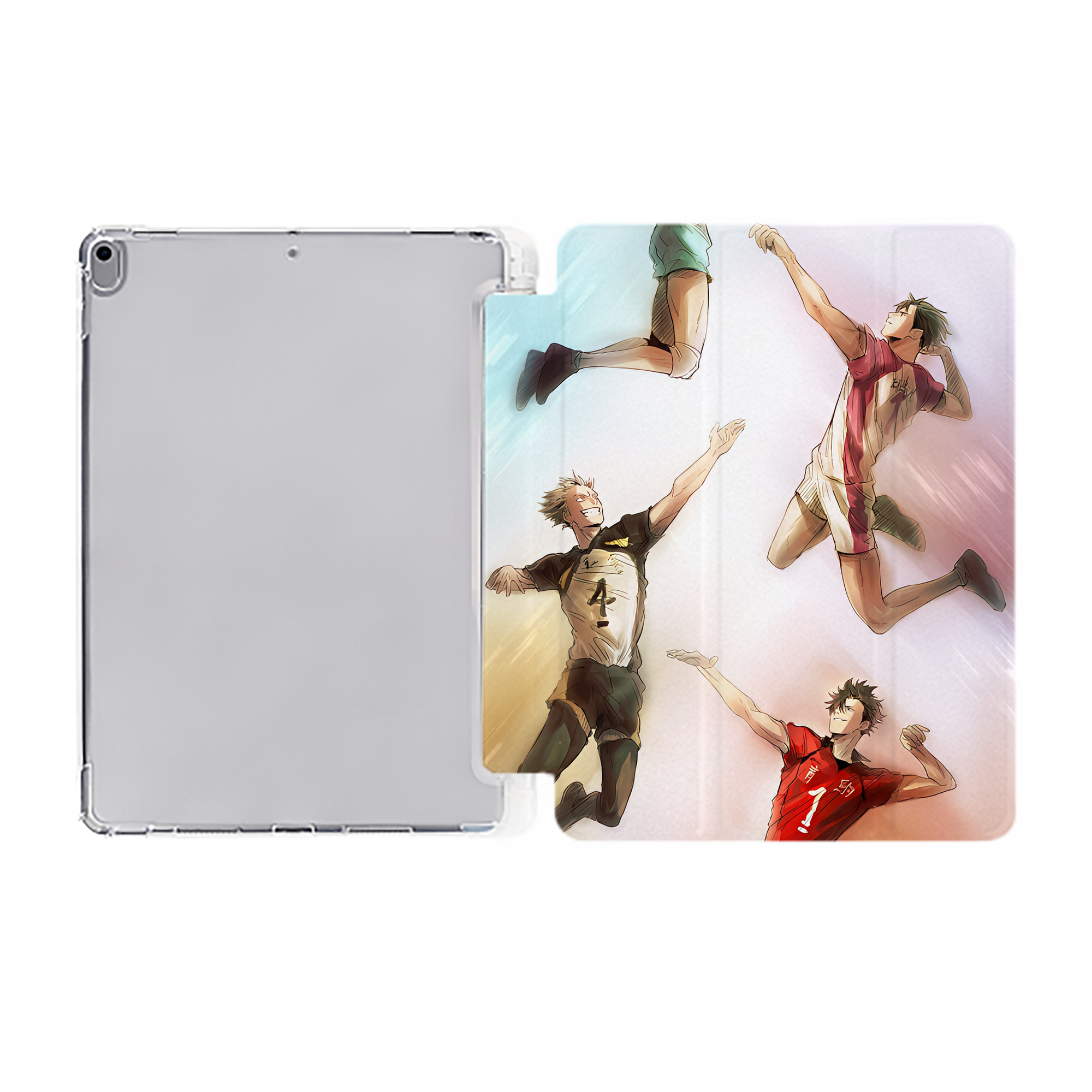 （画像用） ハイキュー!! Haikyu!! IPad ケース ペン収納付き 三つ折りスタンド PUレザー×シリコン 対応機種9.5/10.5/10.9インチ